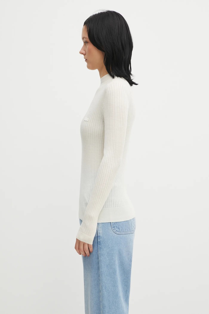 Lacoste sweter wełniany AF4189 beżowy SS26