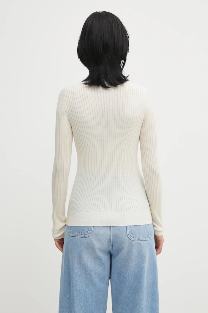 Odzież Lacoste sweter wełniany AF4189 beżowy