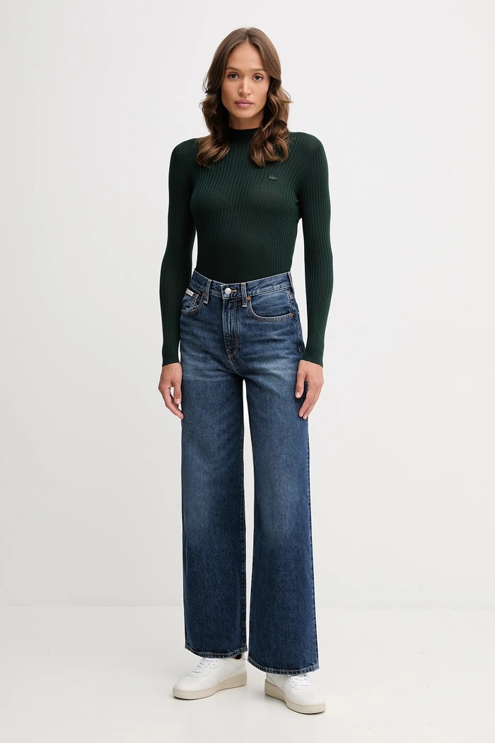 Lacoste Pulover de lână AF4189 verde SS26