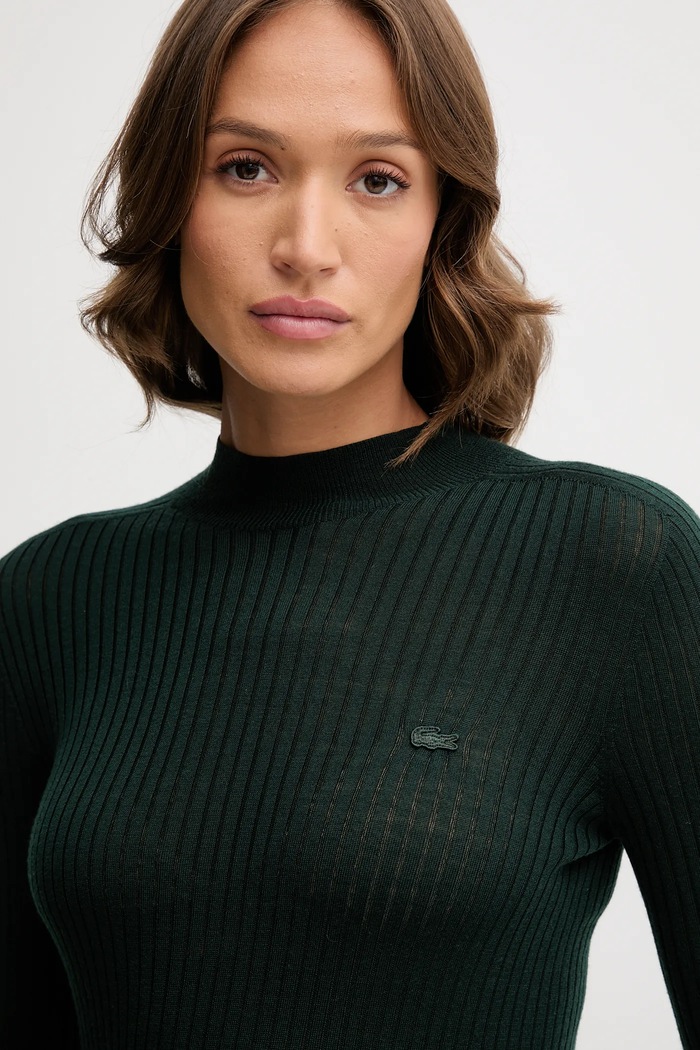 Pulover de lână Lacoste AF4189 verde