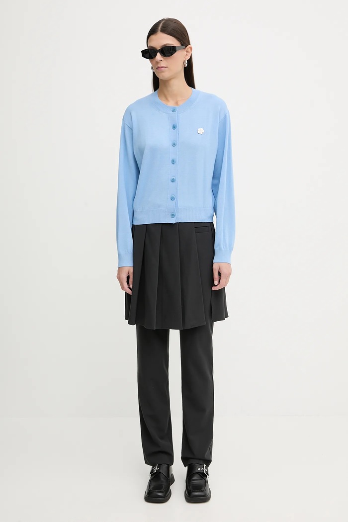 Kenzo cardigan din lână FF62CA7203LB albastru AW25