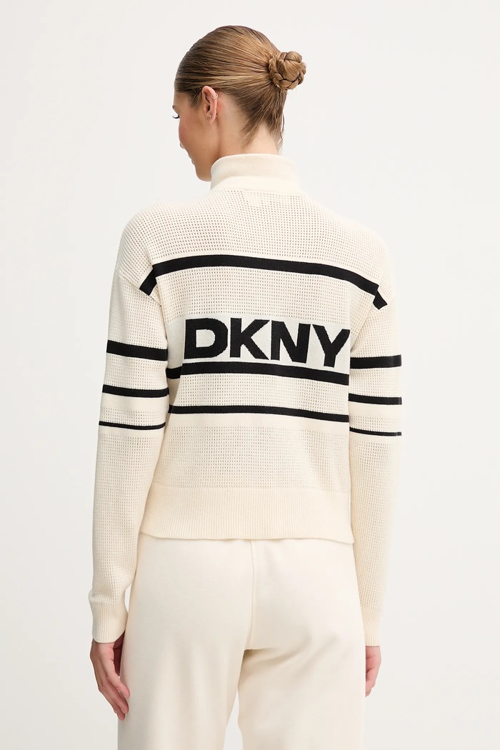 Dkny cardigan grosime medie bej DP5R0756