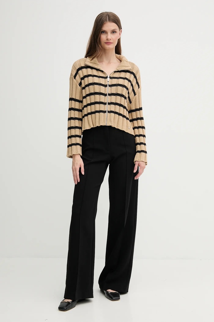 Bavlnený kardigán Dkny DJ5R0614 zelená AW25