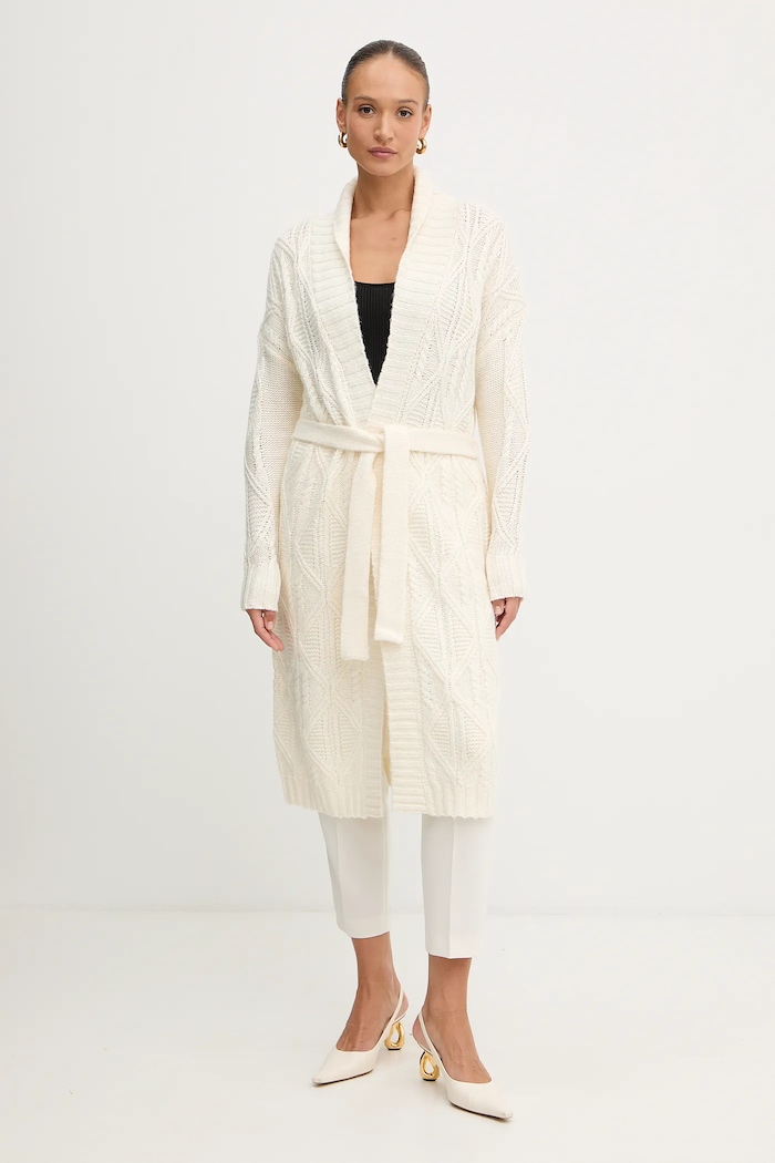 Guess gyapjú kardigán NATHALIE W5BR76.Z4152 bézs AW25