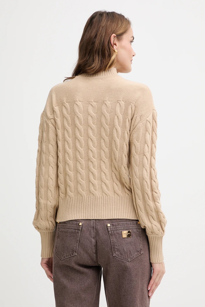 Odzież Guess sweter z dodatkiem wełny ELSA W5BR30.Z1192 beżowy