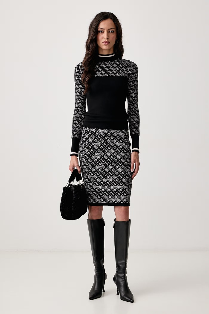 Guess Sweter damski z dodatkiem wełny AUBREY W5BR24.Z3JD2 czarny AW25