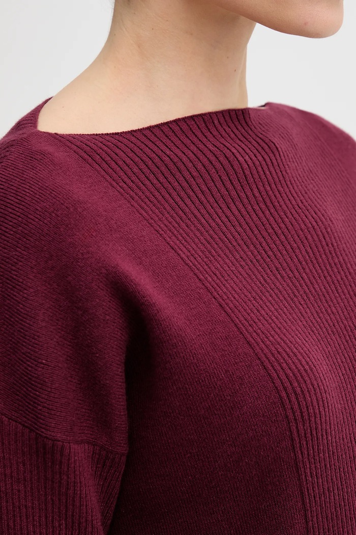 Sisley pulover din amestec de lână 1KHTL106J burgundia