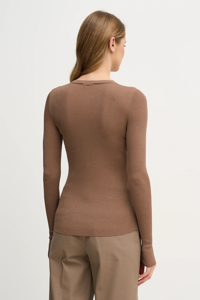 Ρούχα Πουλόβερ Sisley 19EQM2024 καφέ