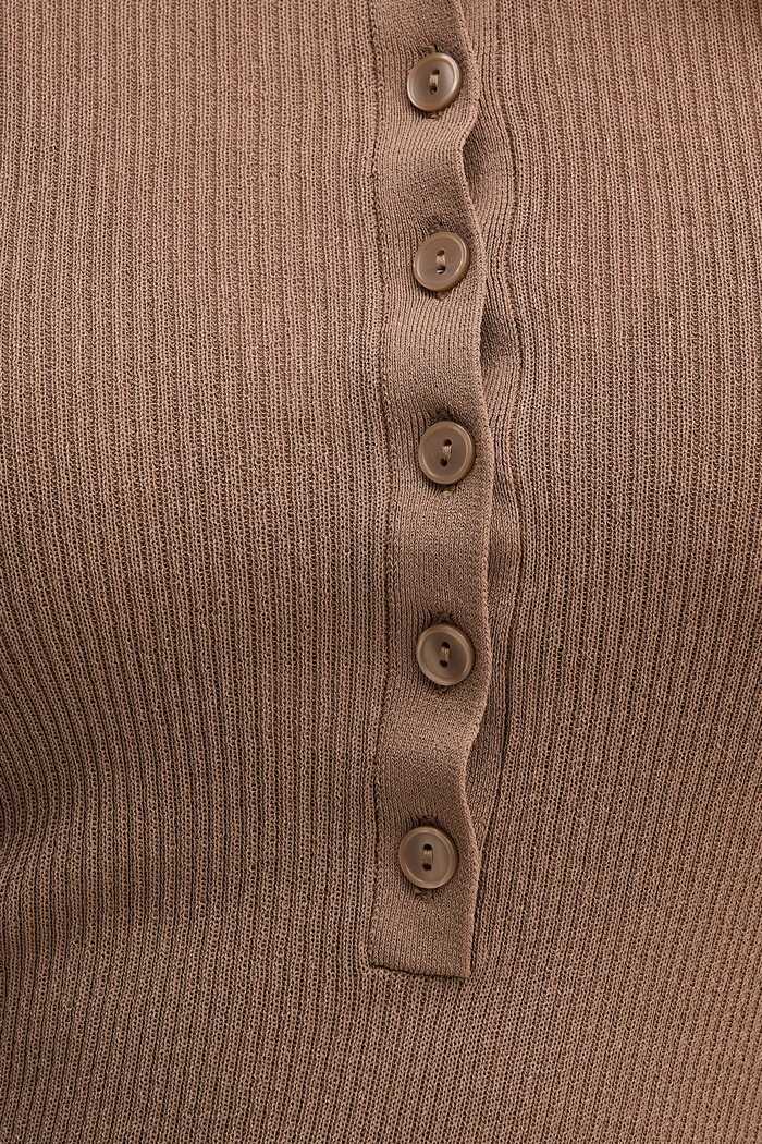Πουλόβερ Sisley 19EQM2024 καφέ