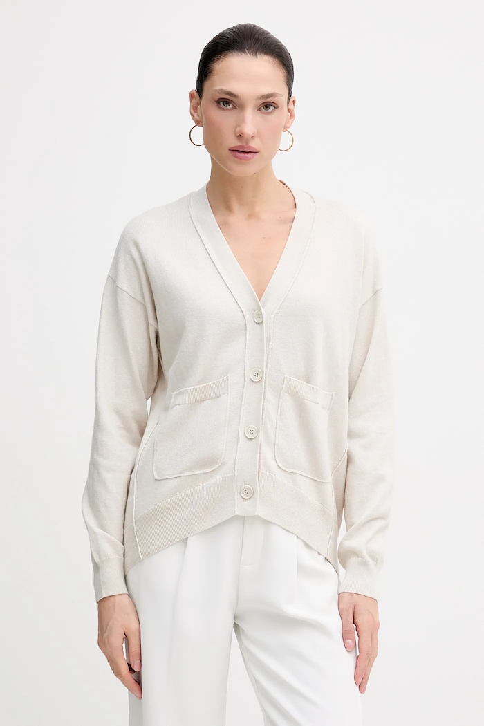 Sisley cardigan din amestec de lână subtiri bej 1KHTM602P