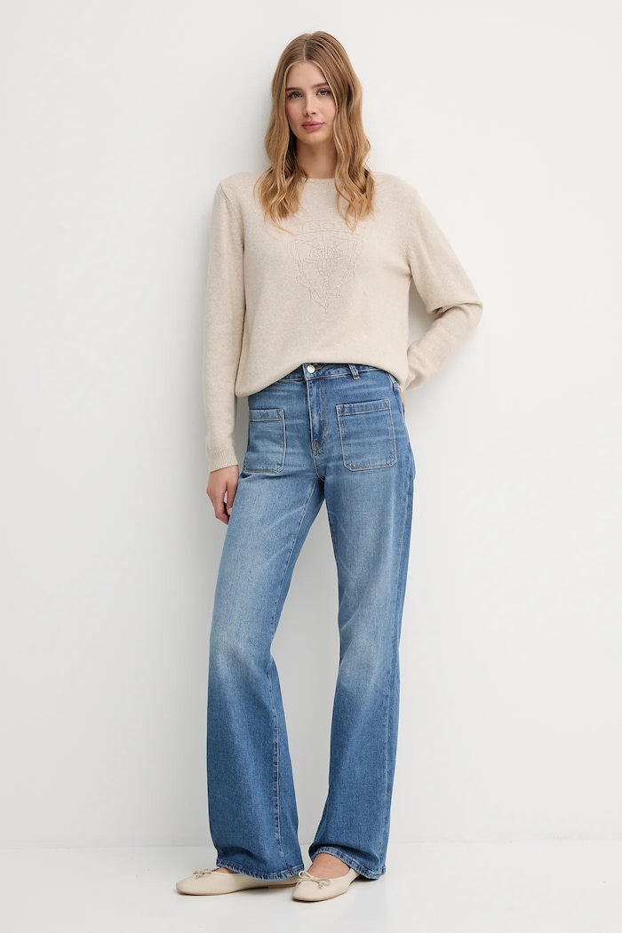 Joop! sweter z domieszką wełny 30047489 beżowy AW25