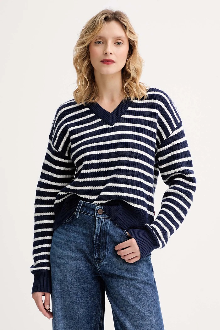 Levi's pulover din amestec de lână groase bleumarin 0037O