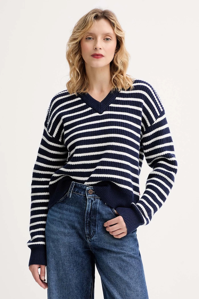 Levi's pulover din amestec de lână groase bleumarin 0037O