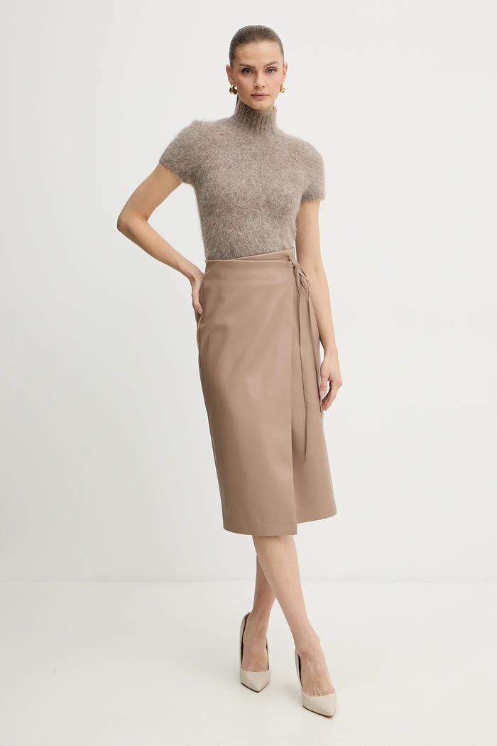 Pulover s dodatkom alapke Marciano by Guess AGNES 5BGR10.5794Z smeđa AW25