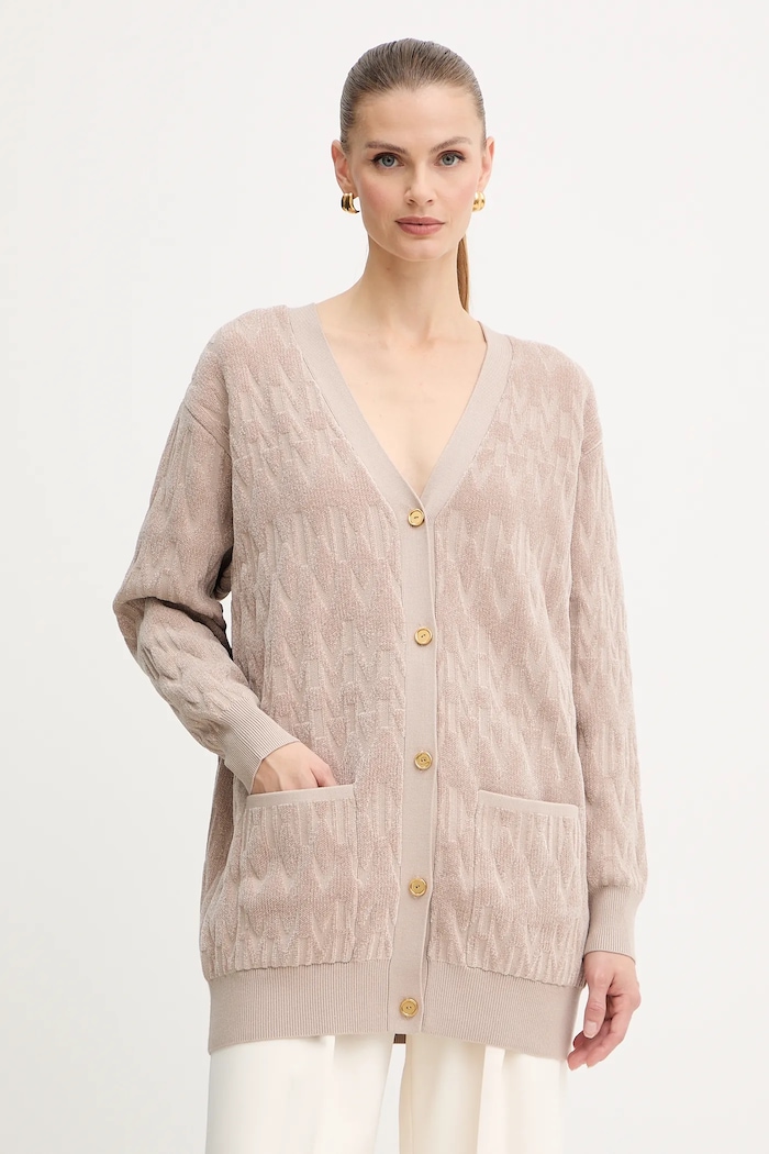 Marciano by Guess kardigan ADELE wzorzyste beżowy 5BGR04.5661Z