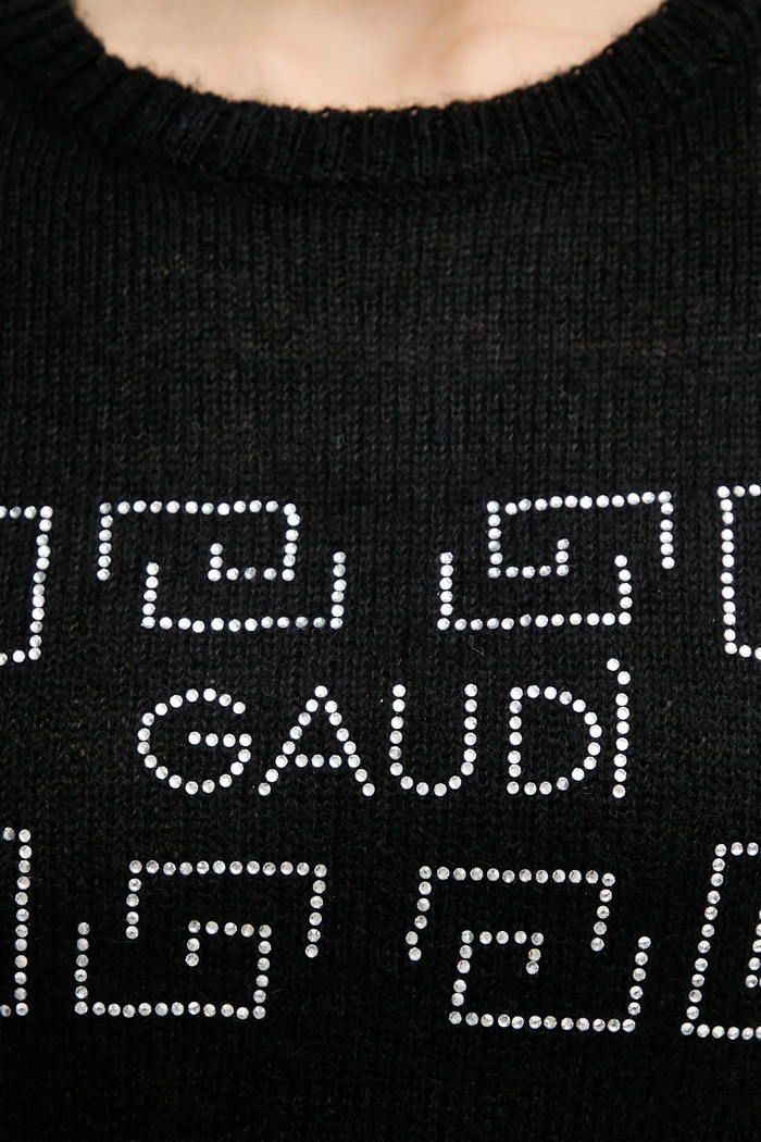 Sveter s prímesou vlny Gaudi 521BD53009 čierna