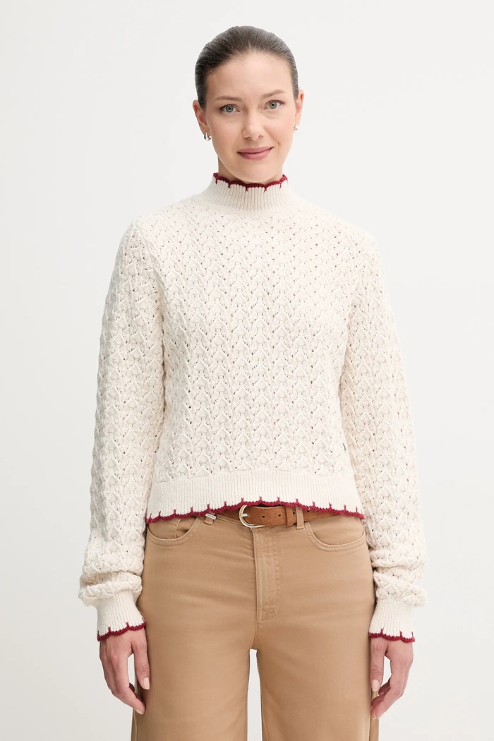 Pepe Jeans pulover grosime medie bej PL7000016