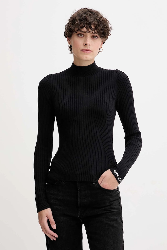 Pepe Jeans pulover subtiri negru PL7000026