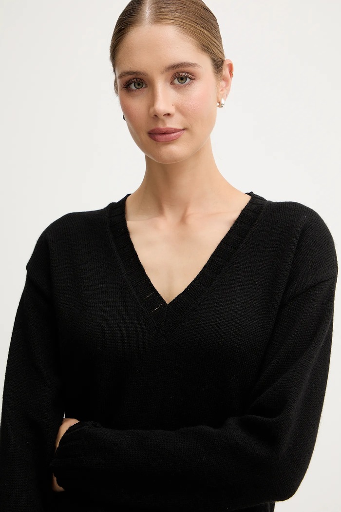 Pepe Jeans pulover din amestec de lână negru PL7000001