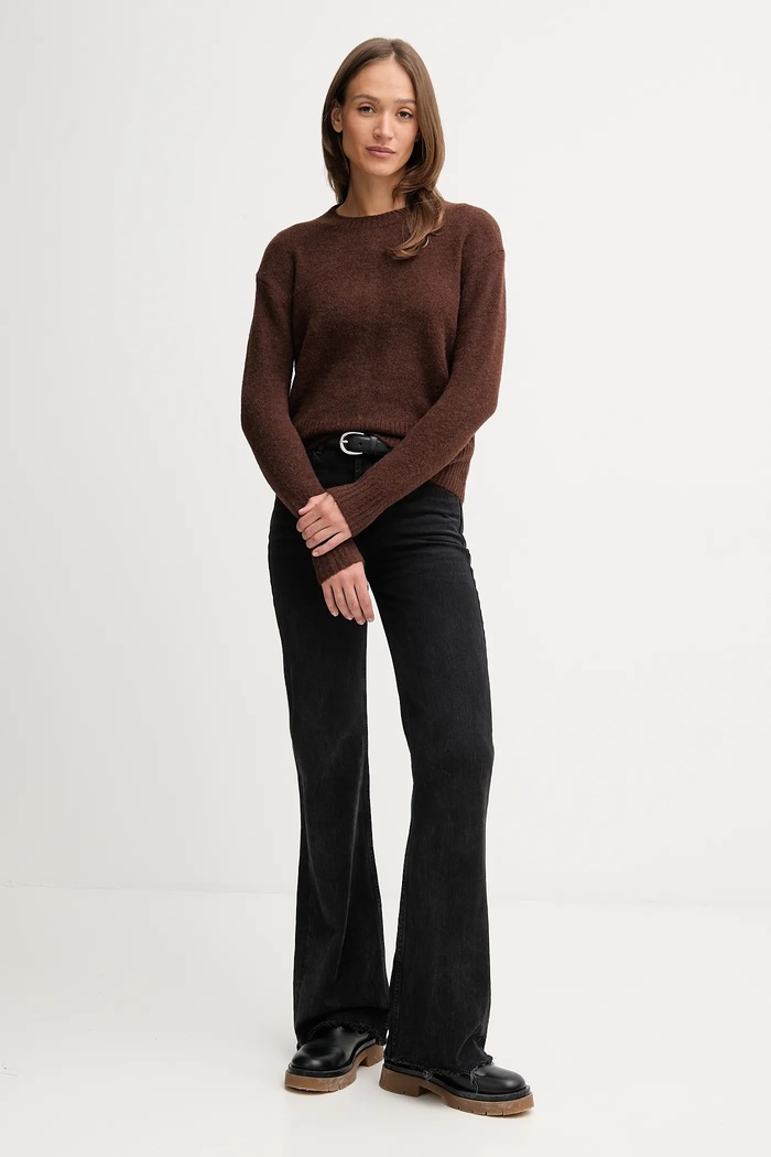 Svetr z vlněné směsi Pepe Jeans PL7000031 hnědá AW25
