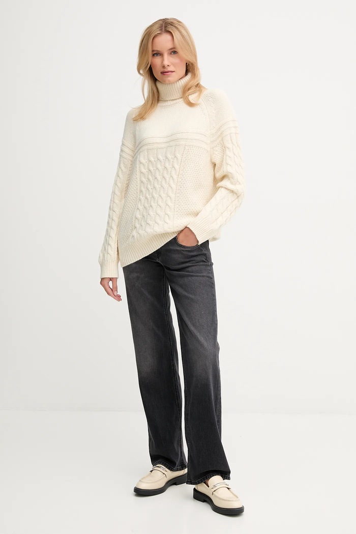 Pepe Jeans Pulover s primesjo volne Pepe Jeans PL7000053 bež AW25