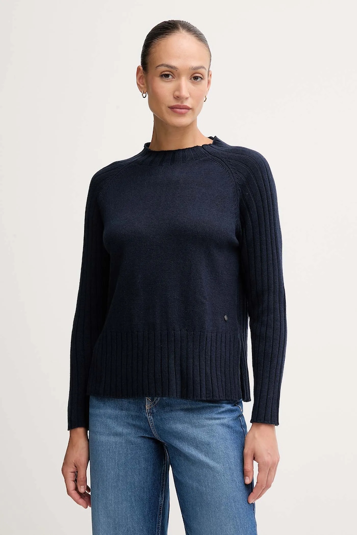 Pepe Jeans pulover din amestec de lână grosime medie bleumarin PL7000056