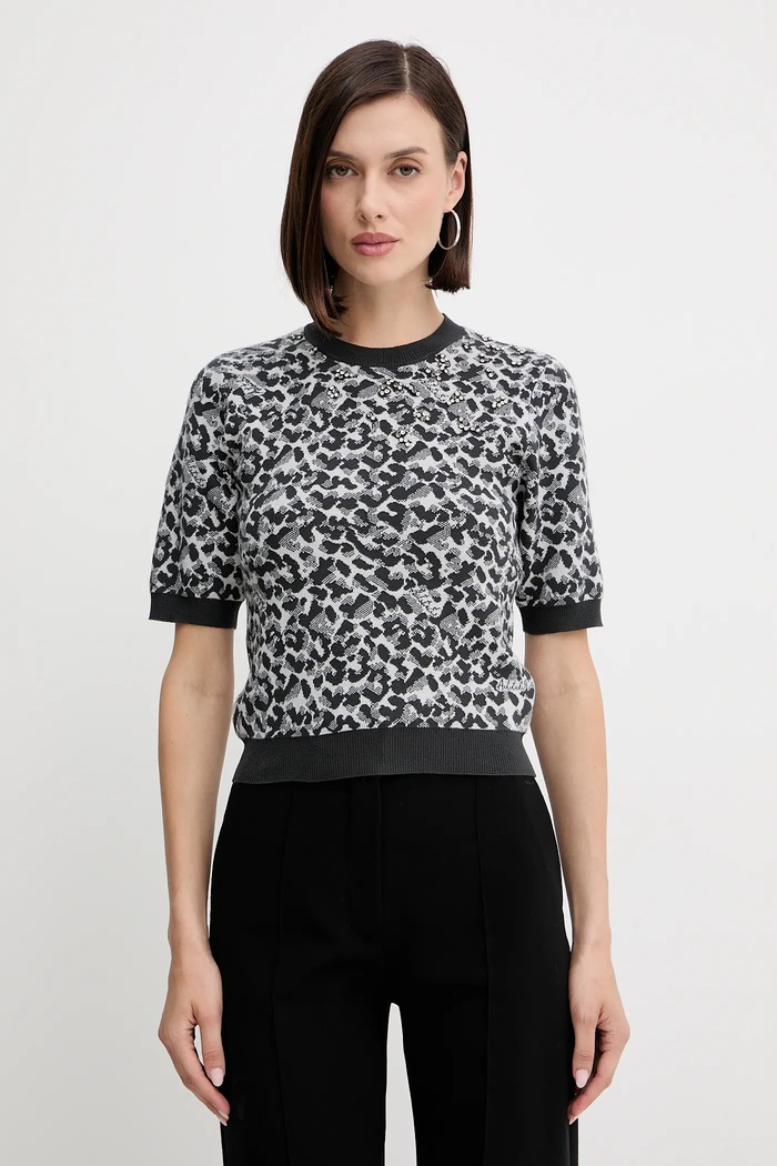 Twinset pulover grosime medie gri 252AP3232
