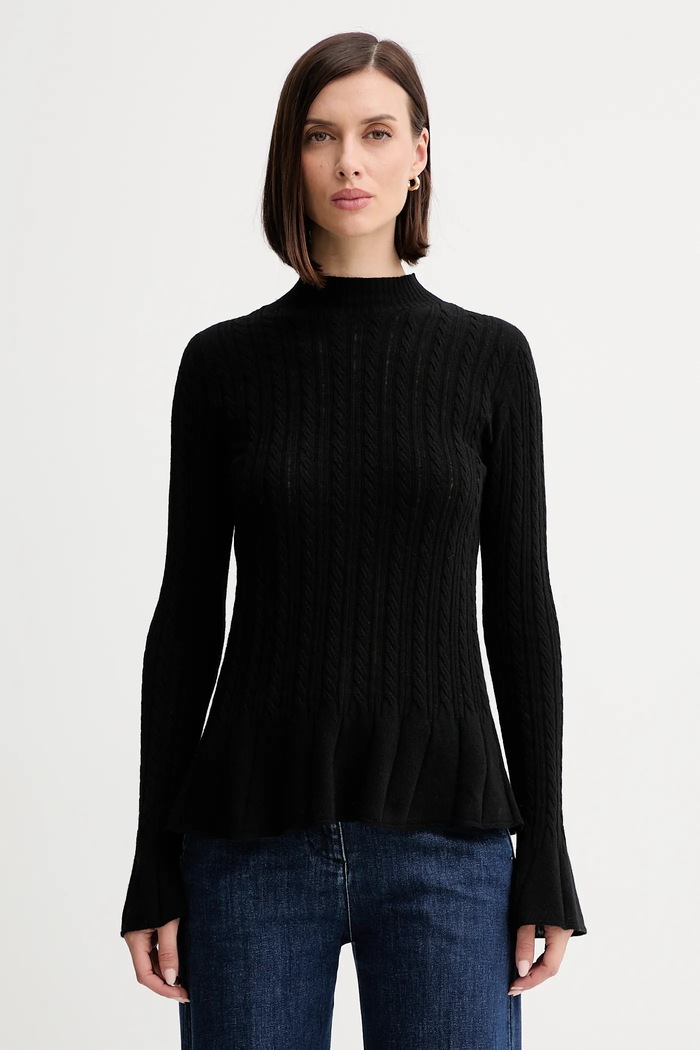 Twinset pulover de lână subtiri negru 252TP3321