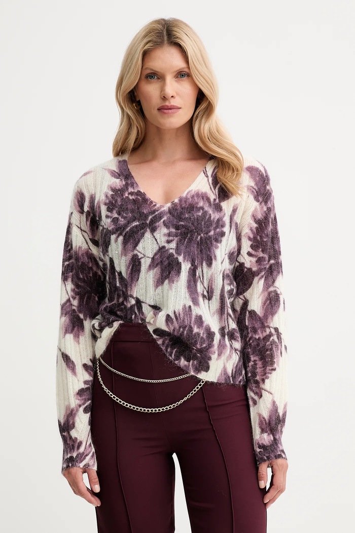 Twinset gyapjú pulóver gyapjú bézs 252TP3591