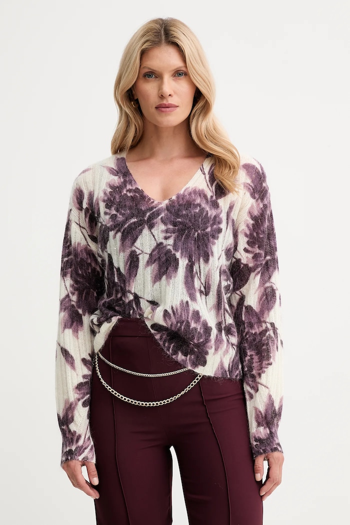 Twinset gyapjú pulóver gyapjú bézs 252TP3591
