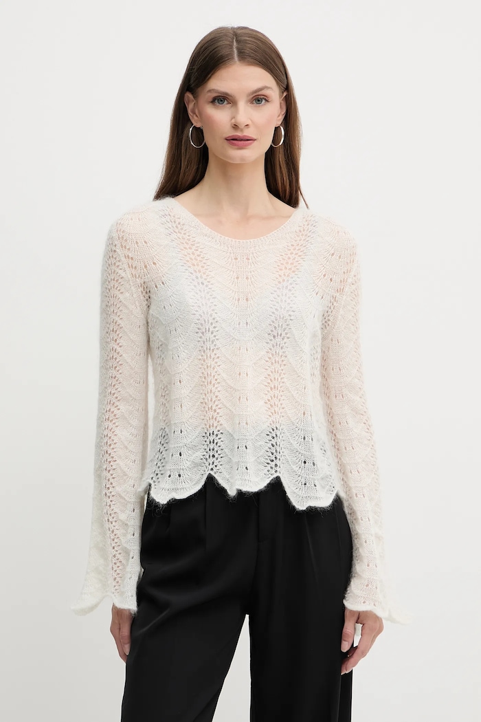 Twinset Вълнен пуловер Twinset бежов 252TP3524