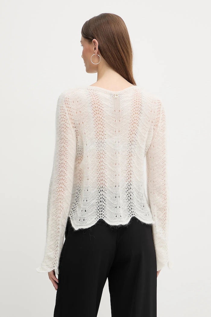 Дрехи Twinset Вълнен пуловер Twinset 252TP3524 бежов
