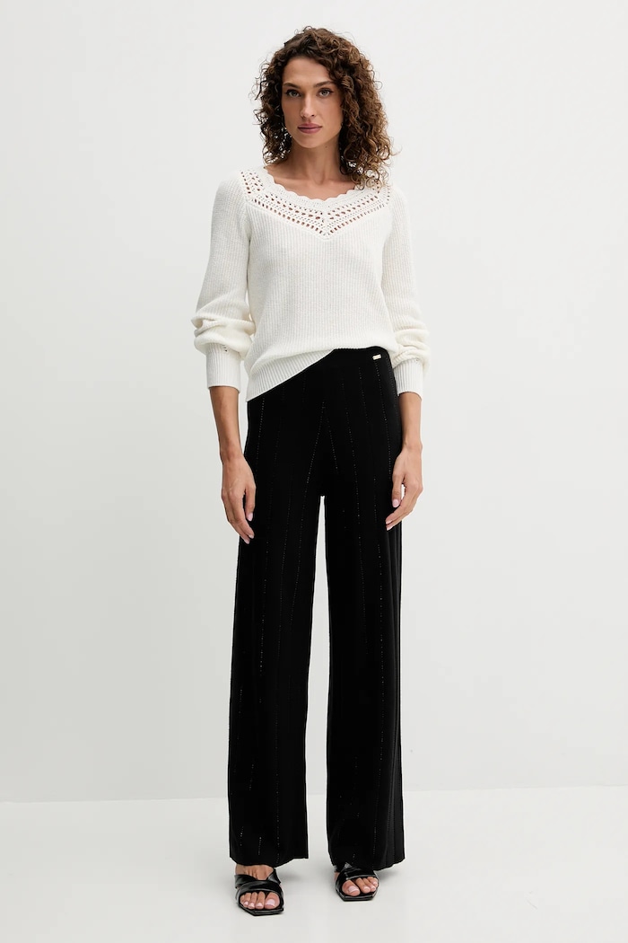 Twinset pulover din amestec de lână 252TP3102 bej AW25
