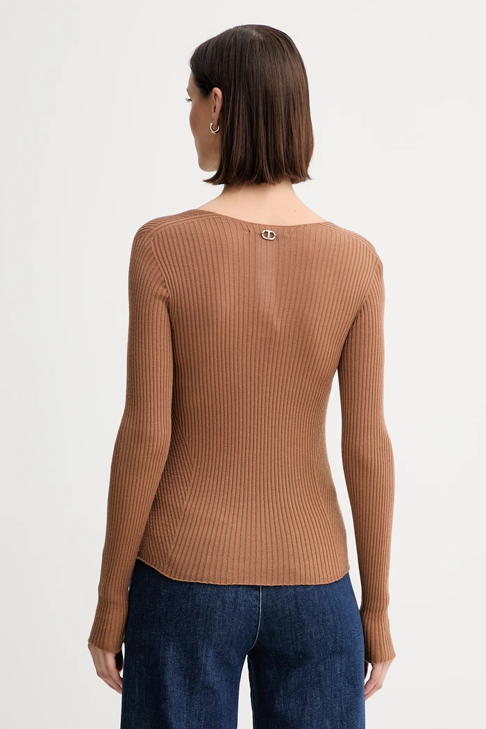 Îmbrăcăminte Twinset pulover de lână 252TT3110 maro