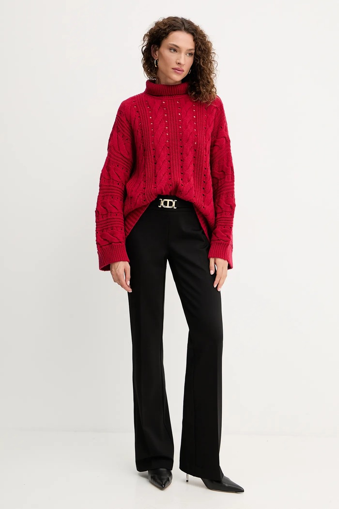Twinset pulover de lână 252TT3101 rosu AW25