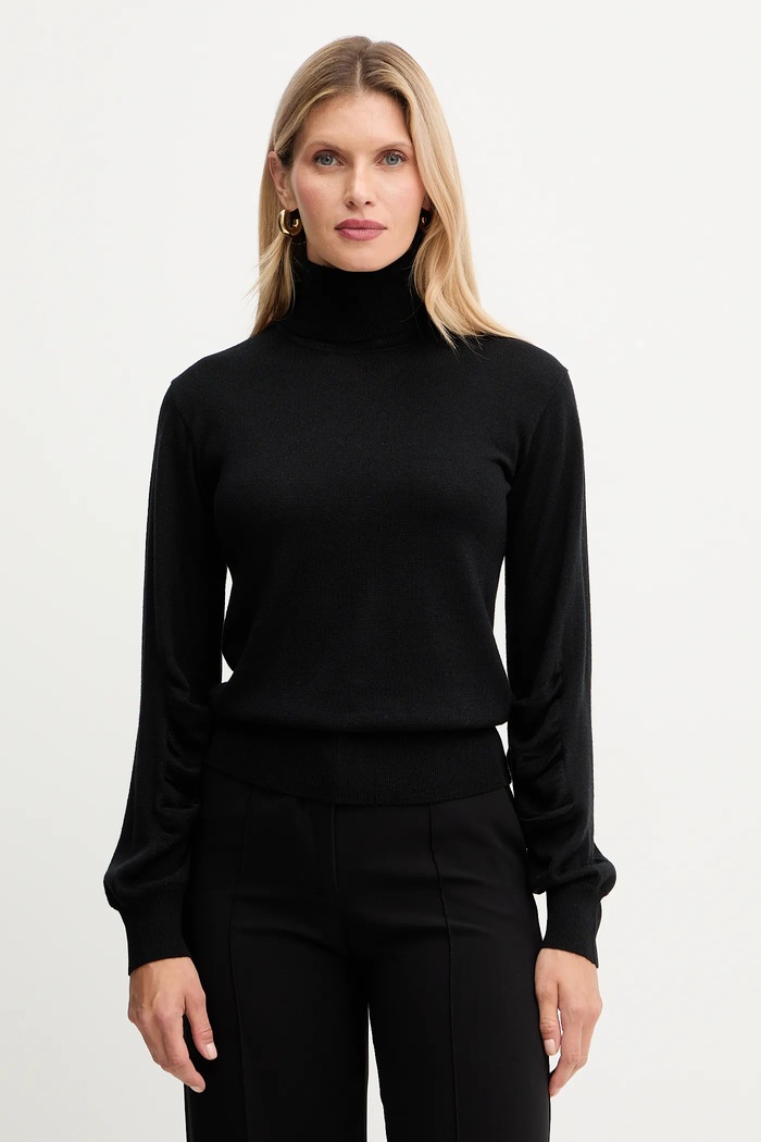 Twinset pulover din amestec de lână subtiri negru 252AT3102
