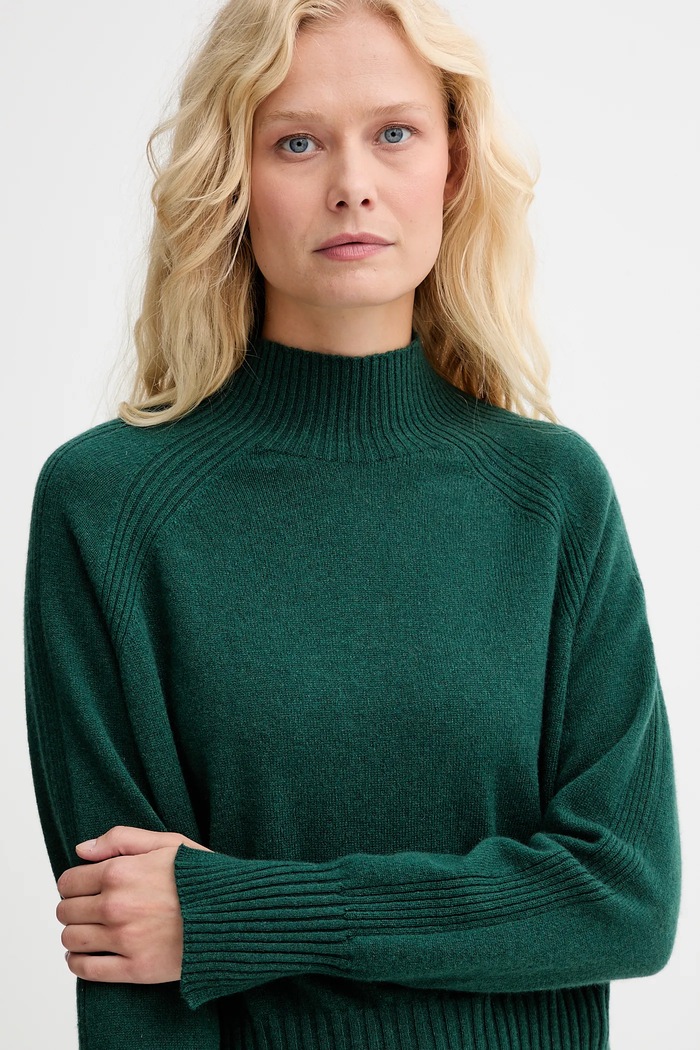 Twinset pulover de cașmir verde 252TT3531