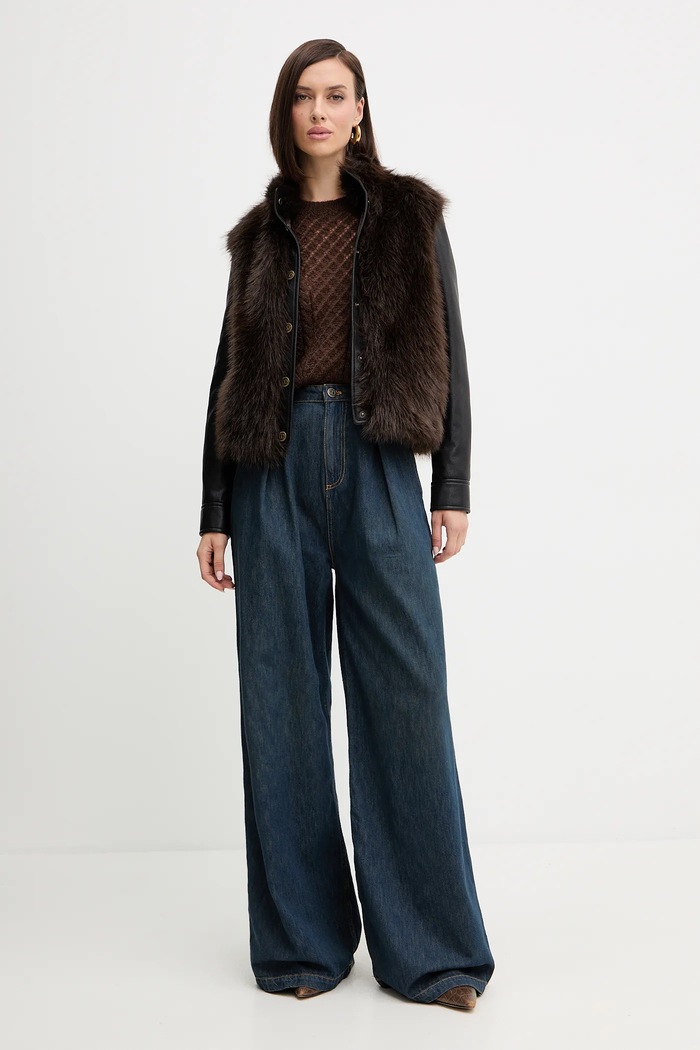 Twinset pulover de lână 252TT3201 maro AW25