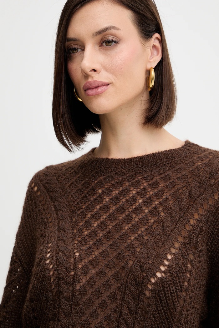 Twinset pulover de lână maro 252TT3201
