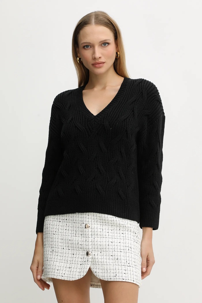 Armani Exchange maglione scollo a V nero XW001771.AF16638