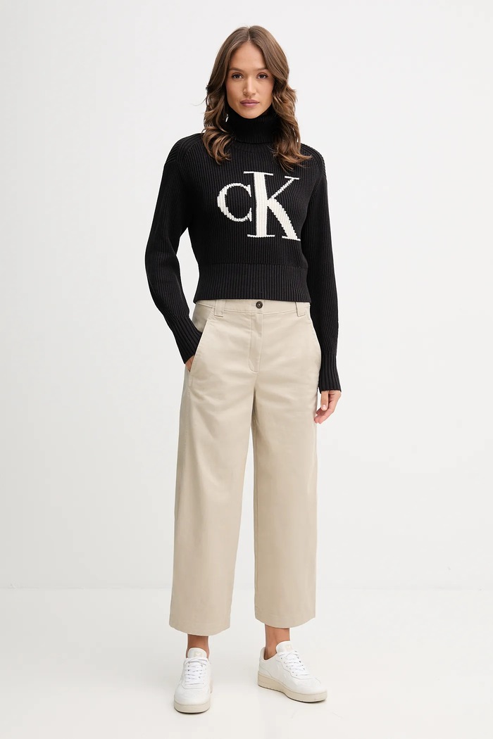 Bavlnený sveter Calvin Klein Jeans LV047D349G čierna AW25