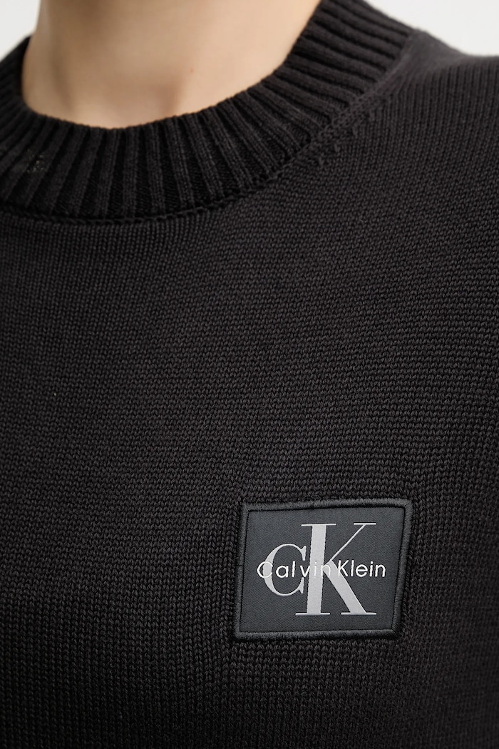 Calvin Klein Jeans pulover de bumbac LV047D351G negru