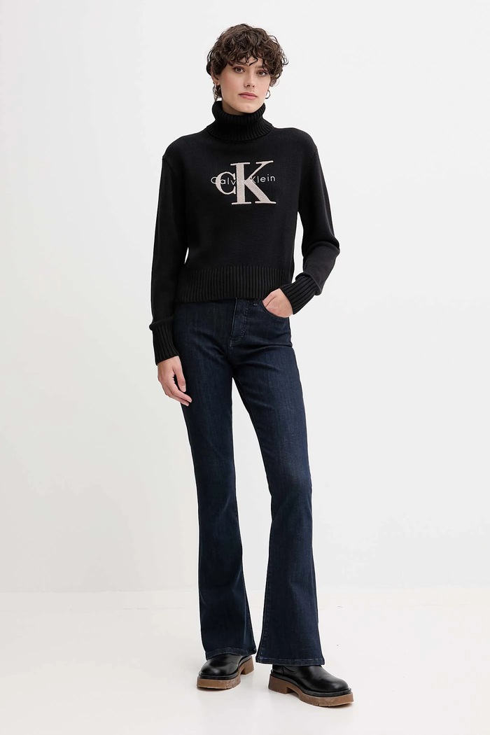 Calvin Klein Jeans pulover LV047D354G negru AW25