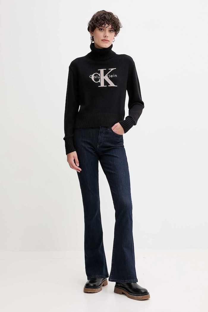 Calvin Klein Jeans pulover LV047D354G negru AW25