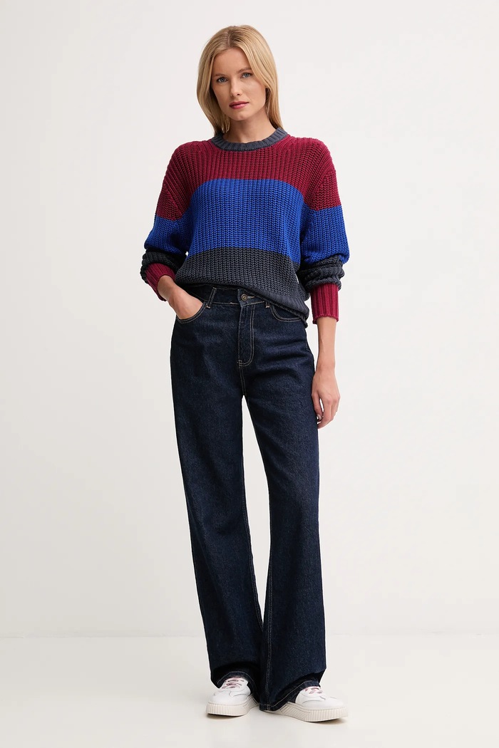 Calvin Klein Jeans pulover de bumbac LV047D302G bleumarin AW25