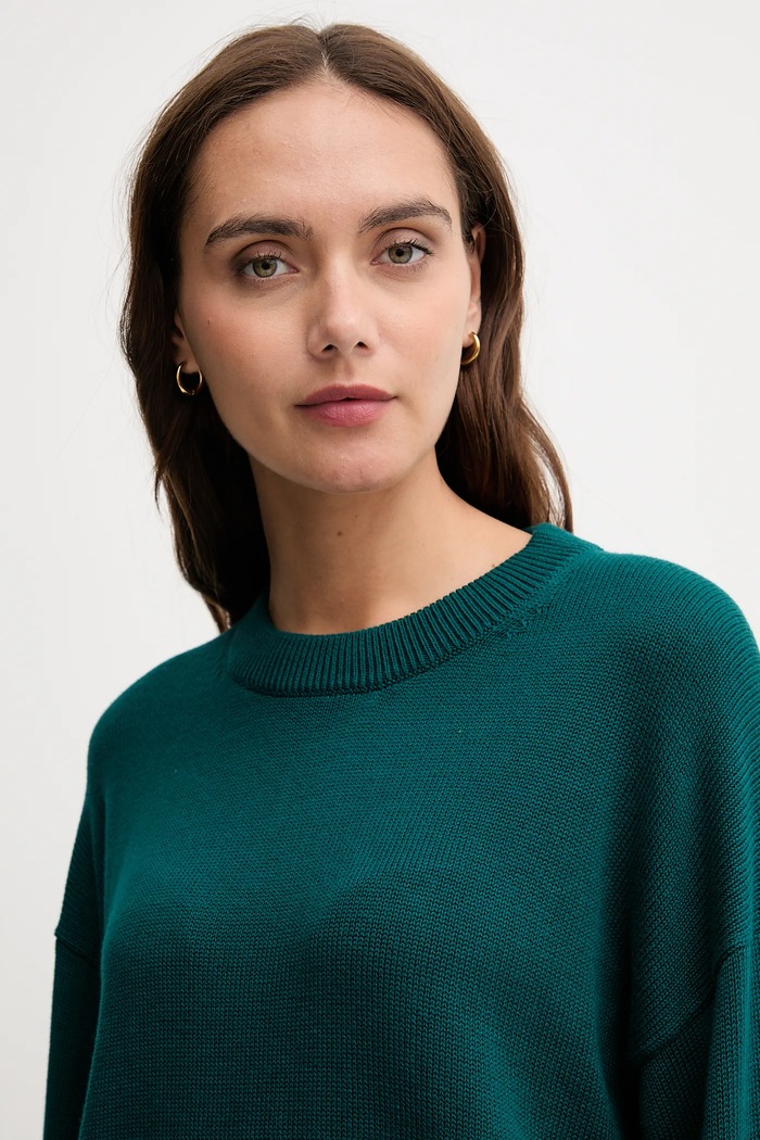 Bavlněný svetr Calvin Klein Jeans tyrkysová LV047D305G