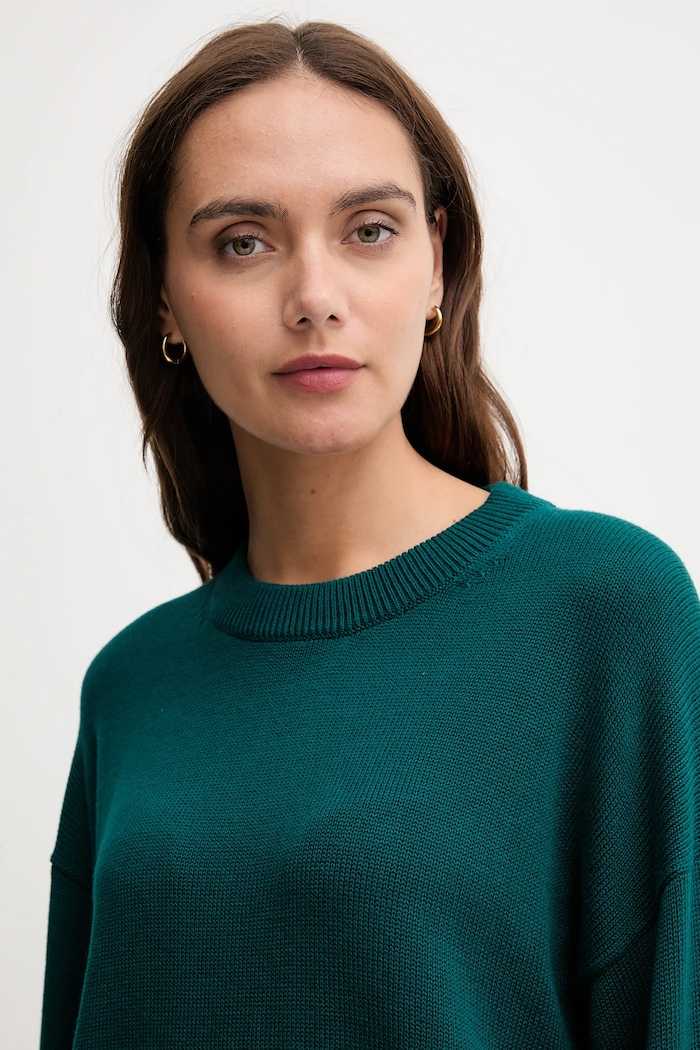 Bavlněný svetr Calvin Klein Jeans tyrkysová LV047D305G