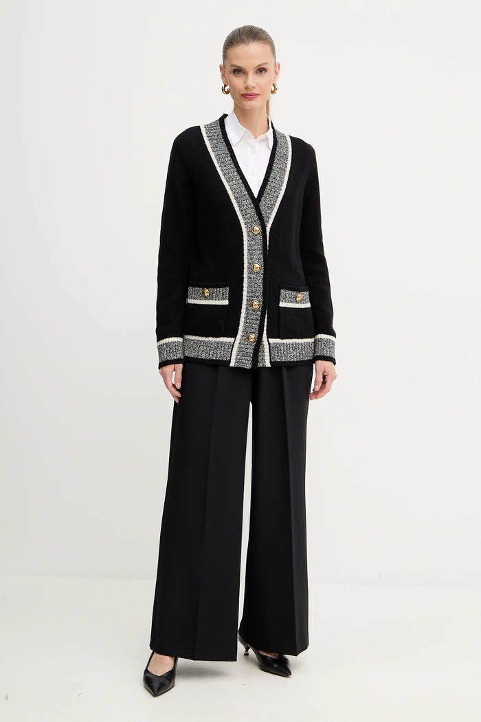 Vlnený kardigán Luisa Spagnoli 100206 čierna AW25