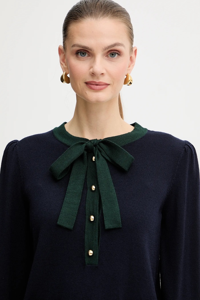 Luisa Spagnoli maglione in lana blu navy 100211
