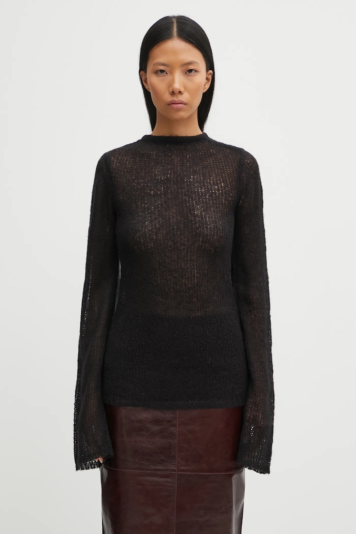 Ρούχα Πουλόβερ με προσθήκη μαλλιού Heliot Emil AW25.W.07.083.BLK01 μαύρο